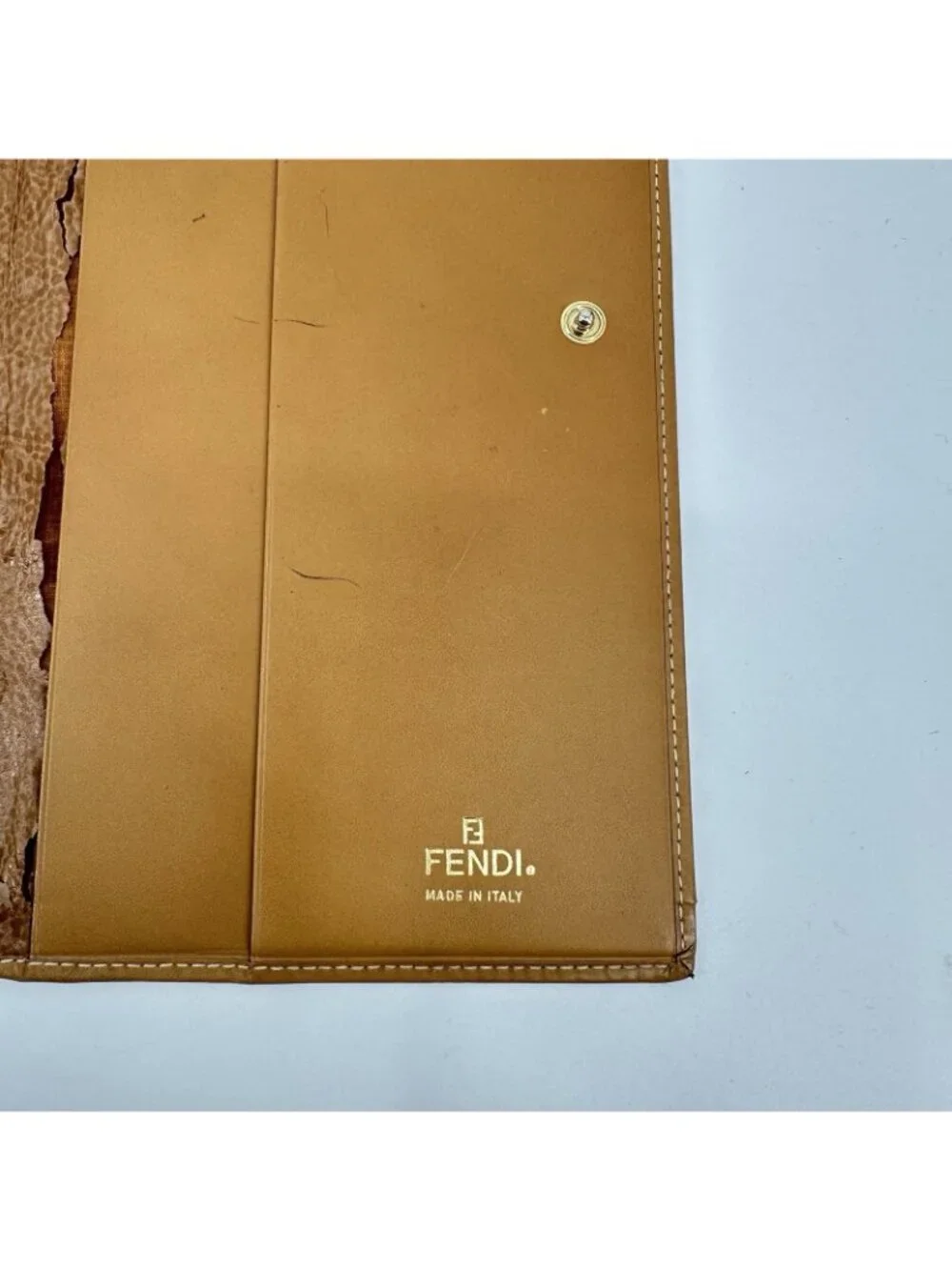vintage FENDI PEQUIN stripe portfolio clutch wallet document holder italy